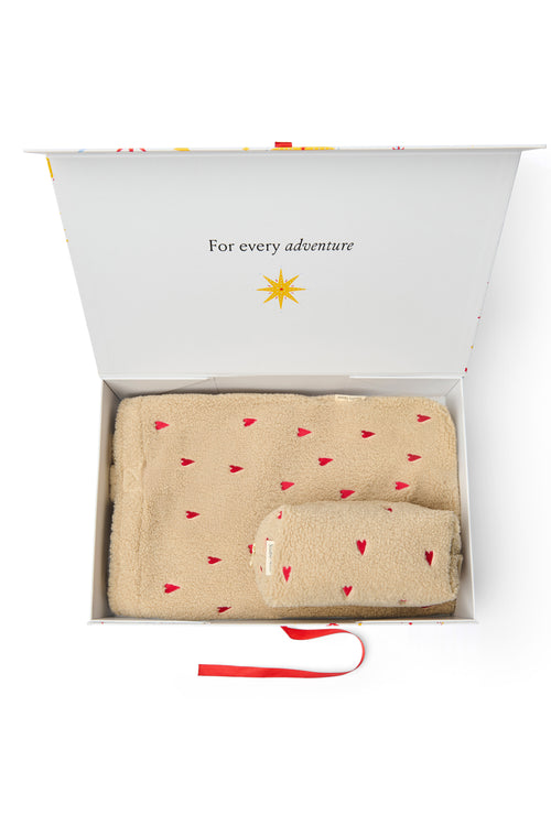 Classic Teddy Gift Set | Ecru Hearts
