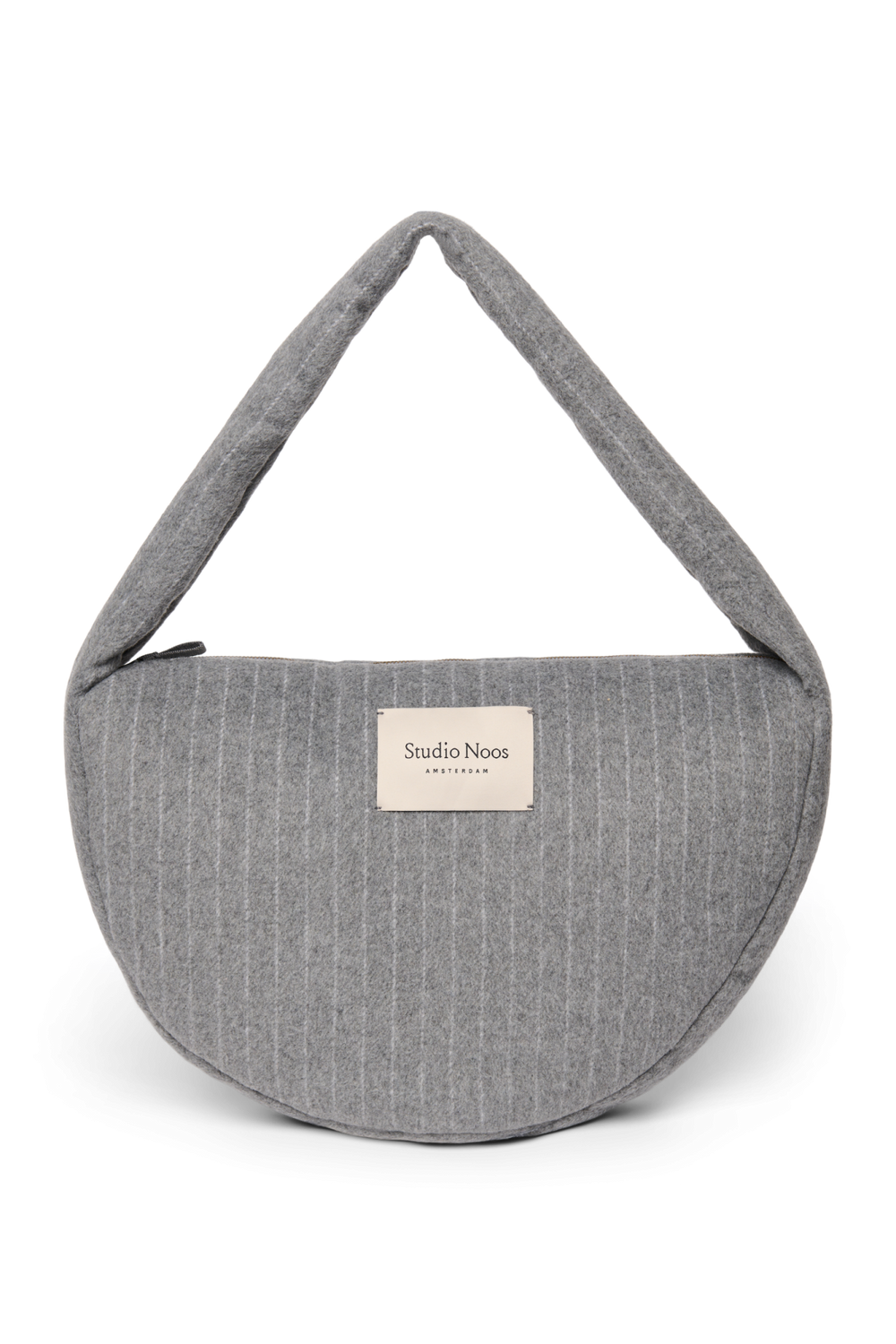 Flannel Chalkstripe Cross Body Bag | Light Grey