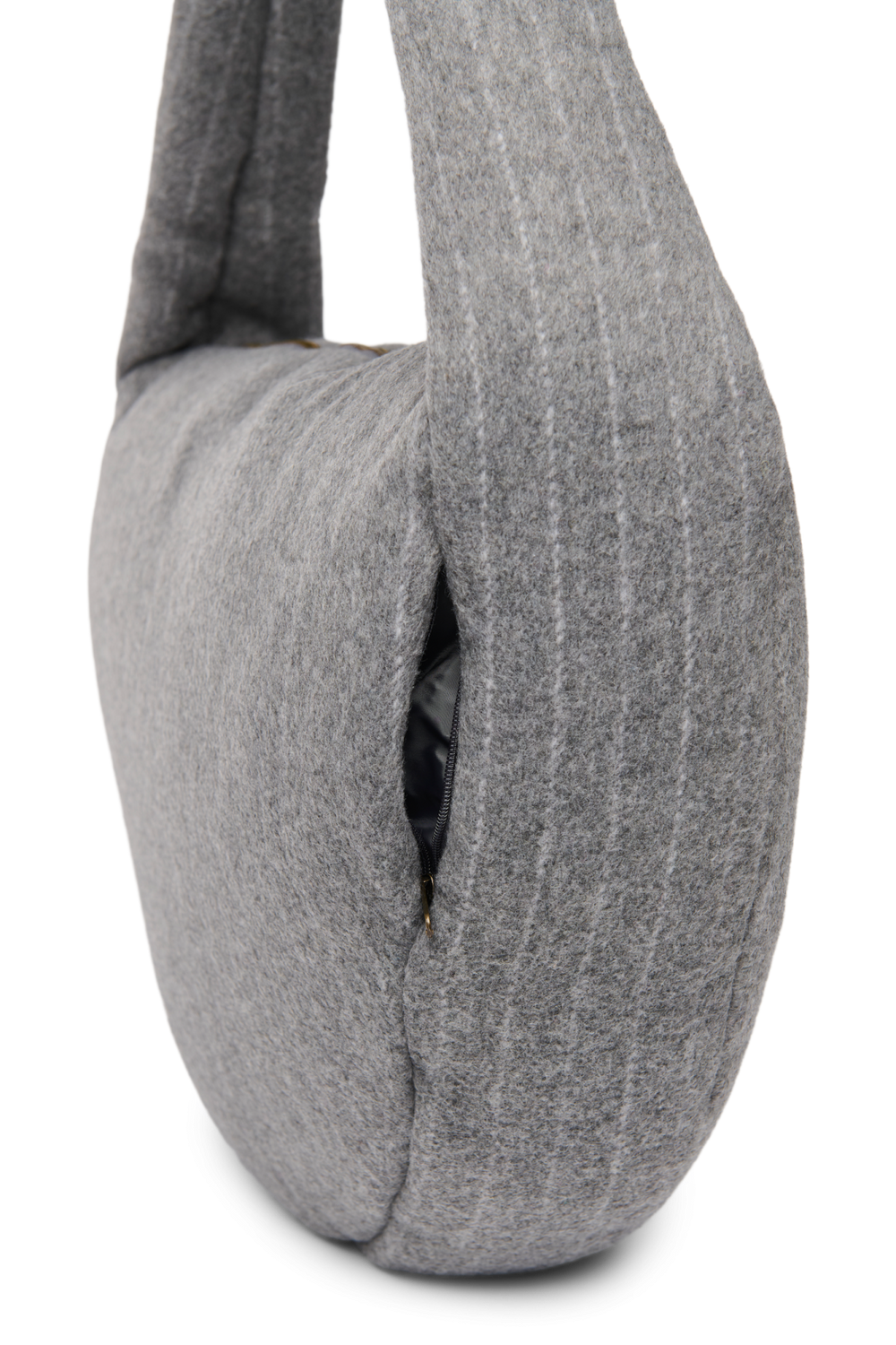 Flannel Chalkstripe Cross Body Bag | Light Grey