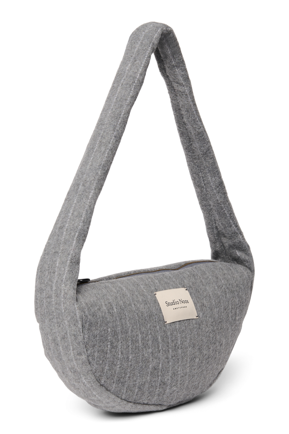 Flannel Chalkstripe Mini Cross Body Bag | Light Grey