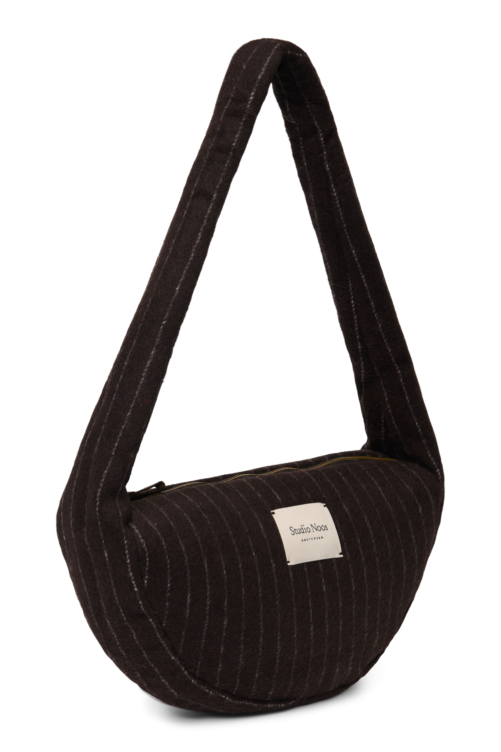 Flannel Chalkstripe Mini Cross Body Bag | Brown