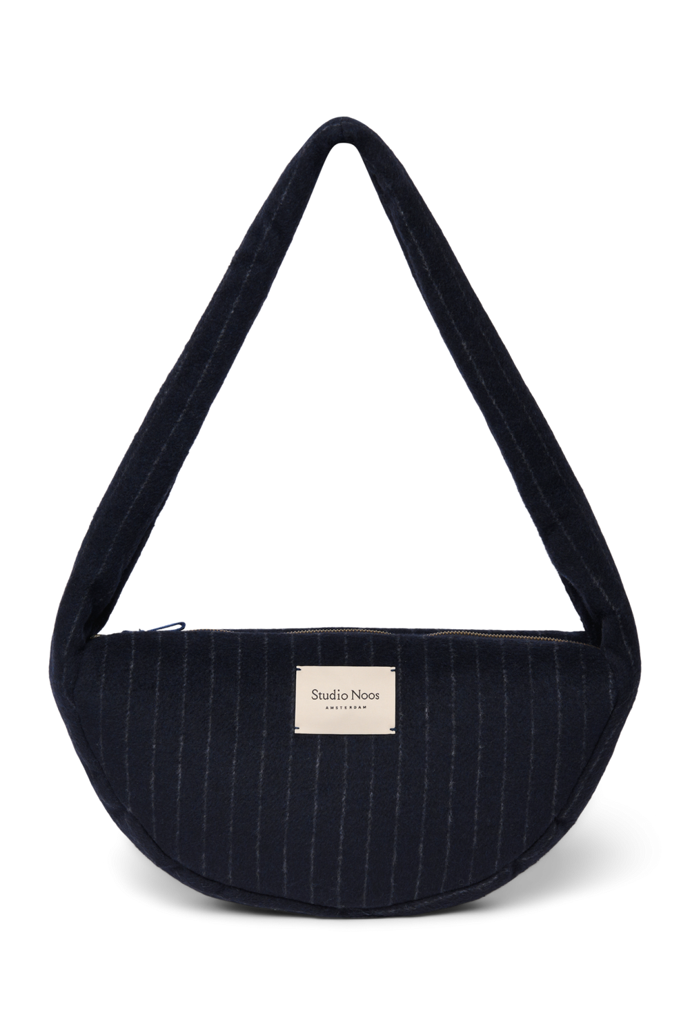 Flannel Chalkstripe Mini Cross Body Bag | Dark Blue