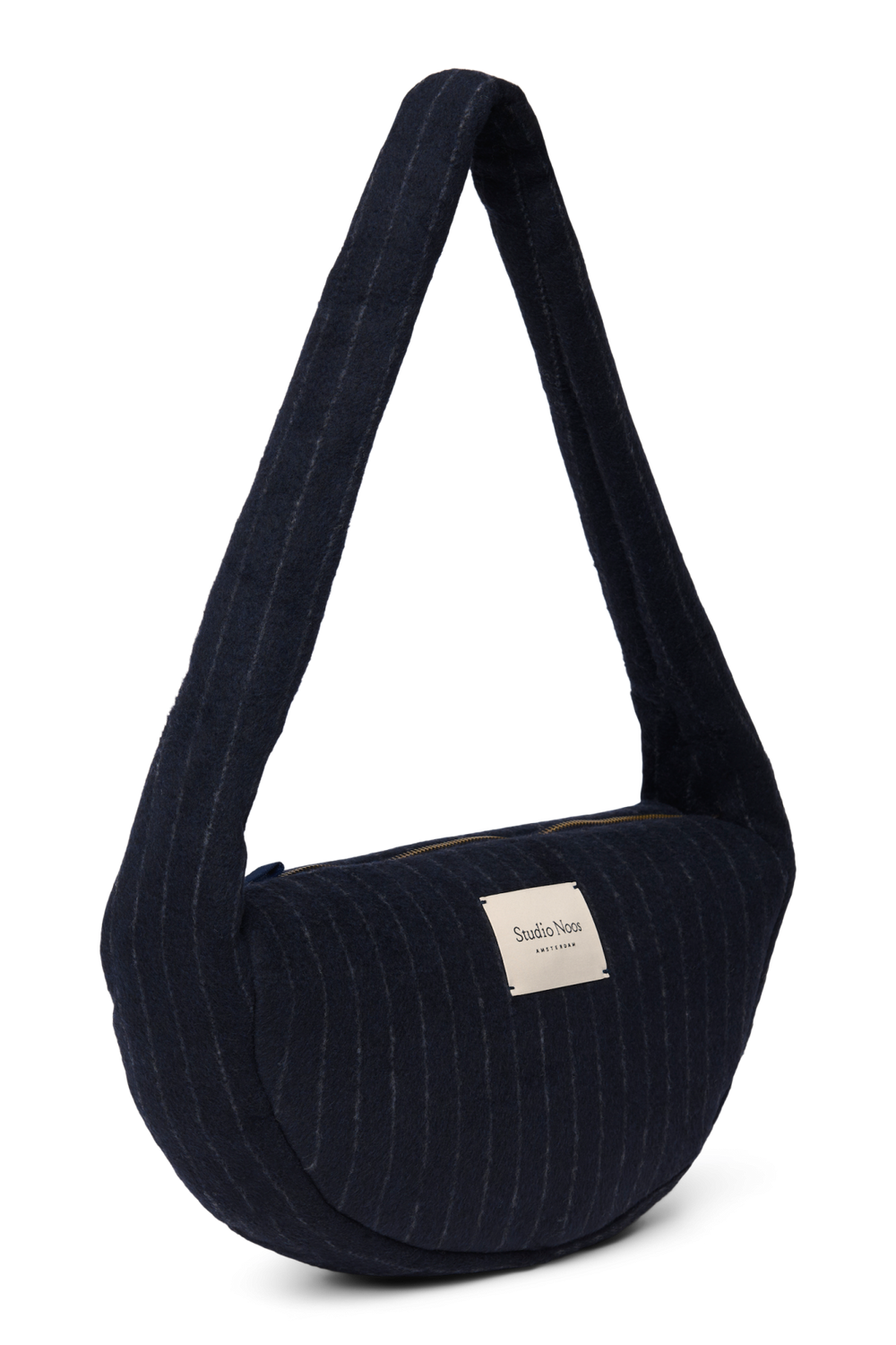 Flannel Chalkstripe Mini Cross Body Bag | Dark Blue