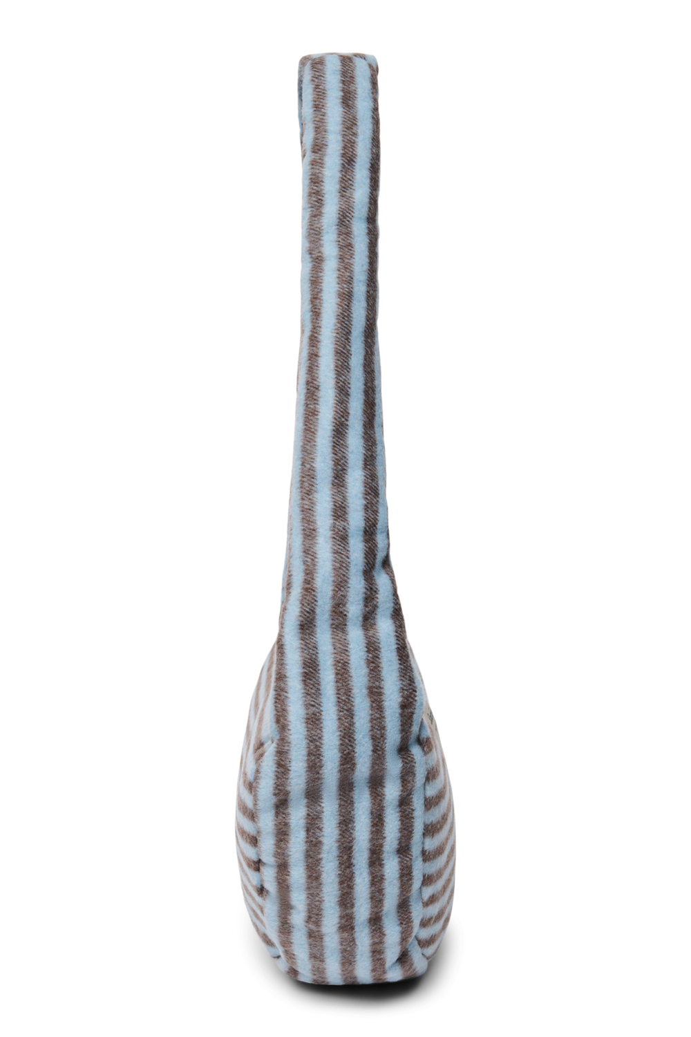 Mini Sac Bandoulière Laine rayée | Bleu clair / Marron