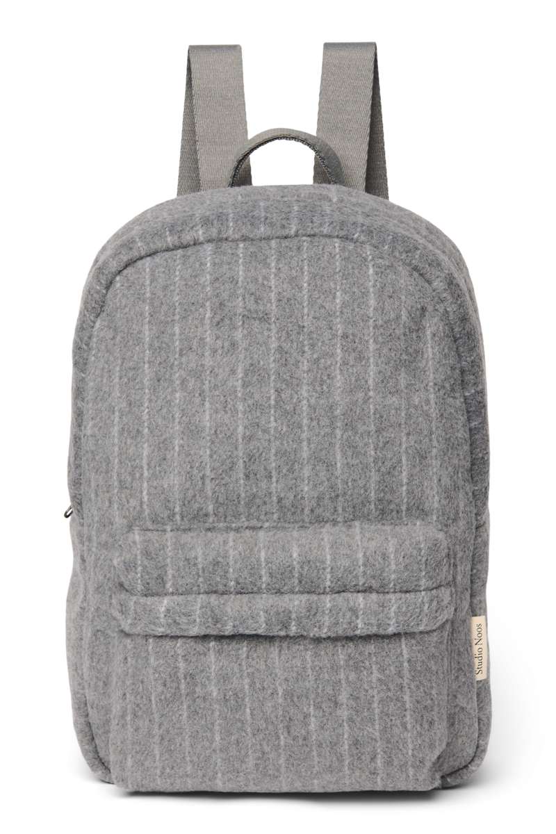 Flannel Chalkstripe Midi Backpack, Light Grey