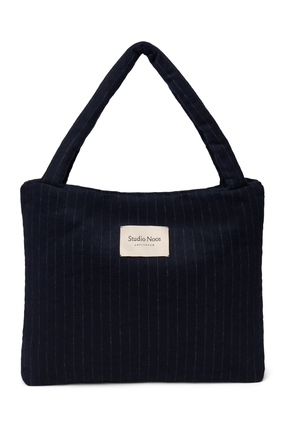 Flannel Chalkstripe Mom Bag | Dark Blue