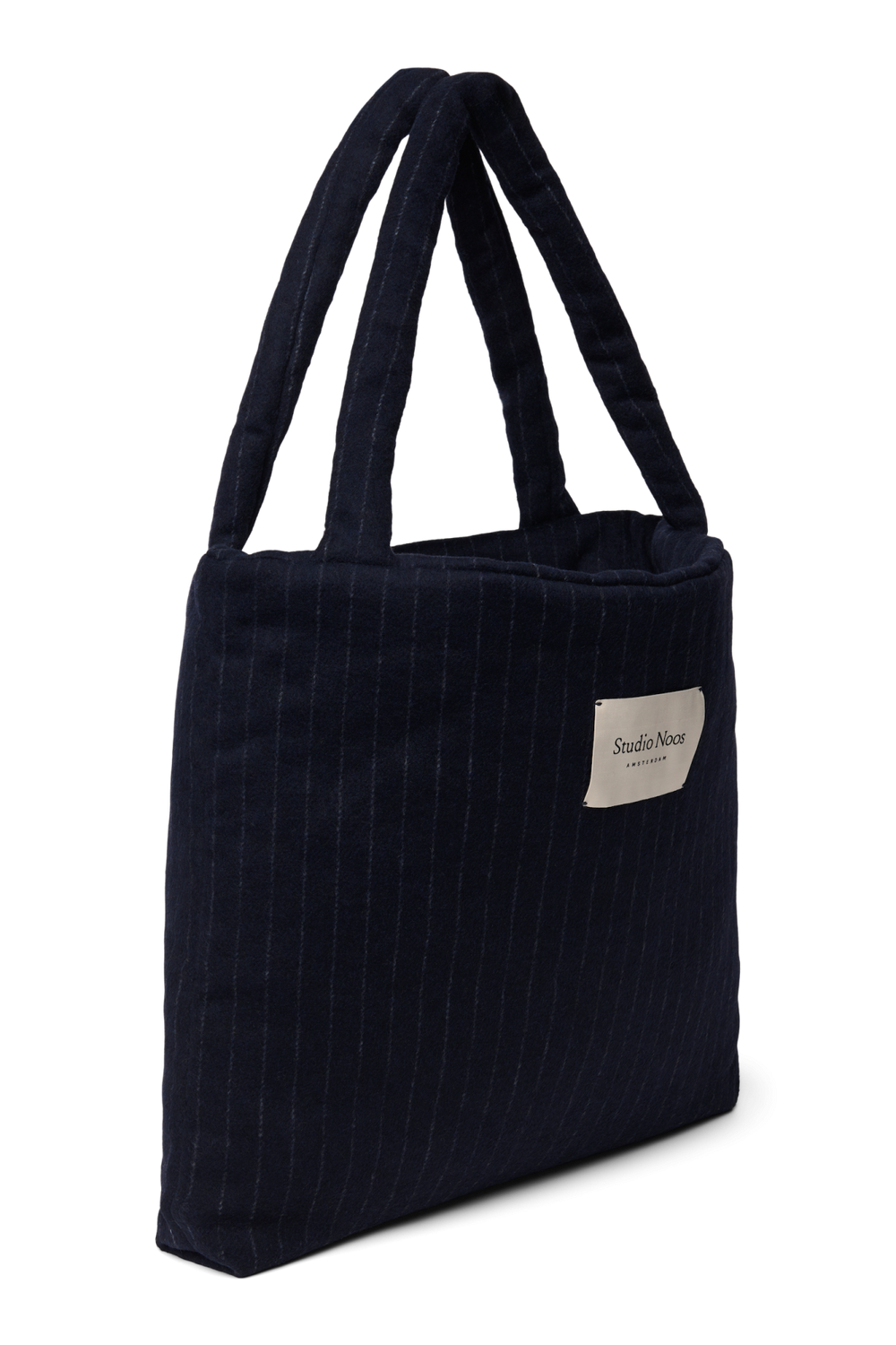 Flannel Chalkstripe Mom Bag | Dark Blue