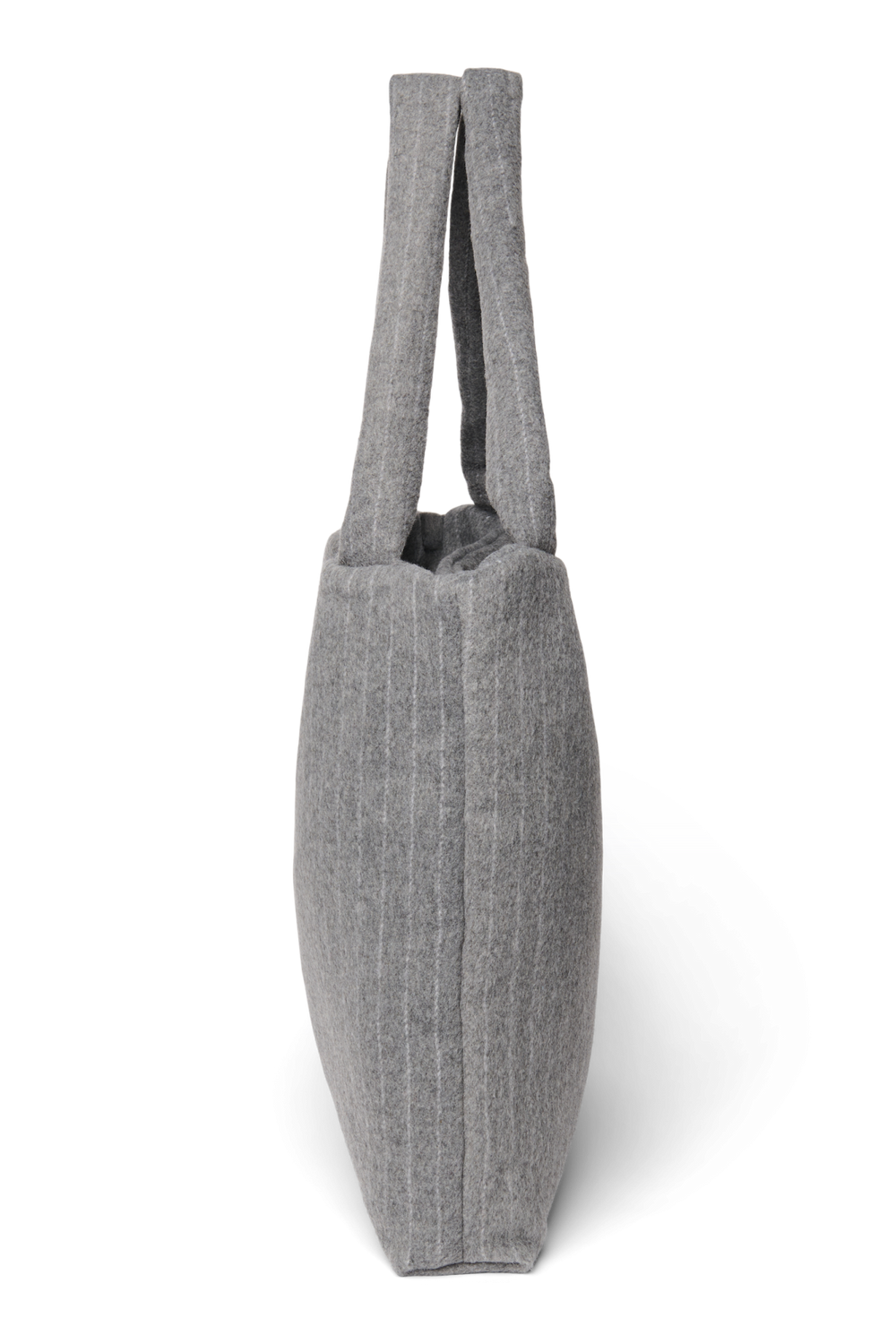Flannel Chalkstripe Mom Bag | Light Grey