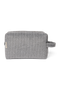 Flannel Chalkstripe Toiletry Bag | Light Grey