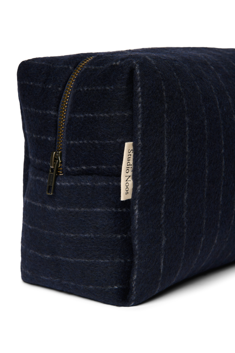 Flannel Chalkstripe Toiletry Bag | Dark Blue