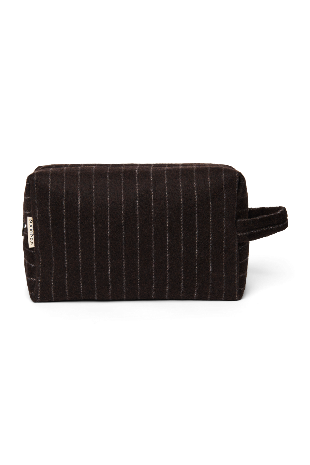 Flannel Chalkstripe Toiletry Bag | Brown