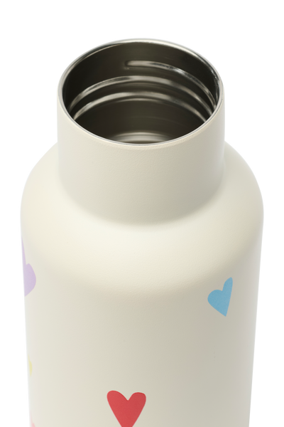 Stainless Steel Bottle 350ML | White Multicolor Hearts