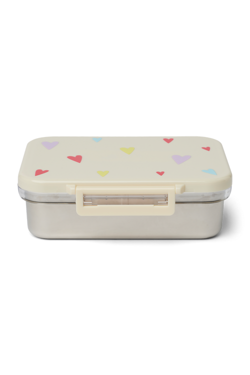 Stainless Steel Lunchbox | White Multicolor Hearts