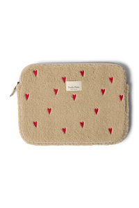 Ecru Hearts Teddy Laptop Sleeve 13 Inch