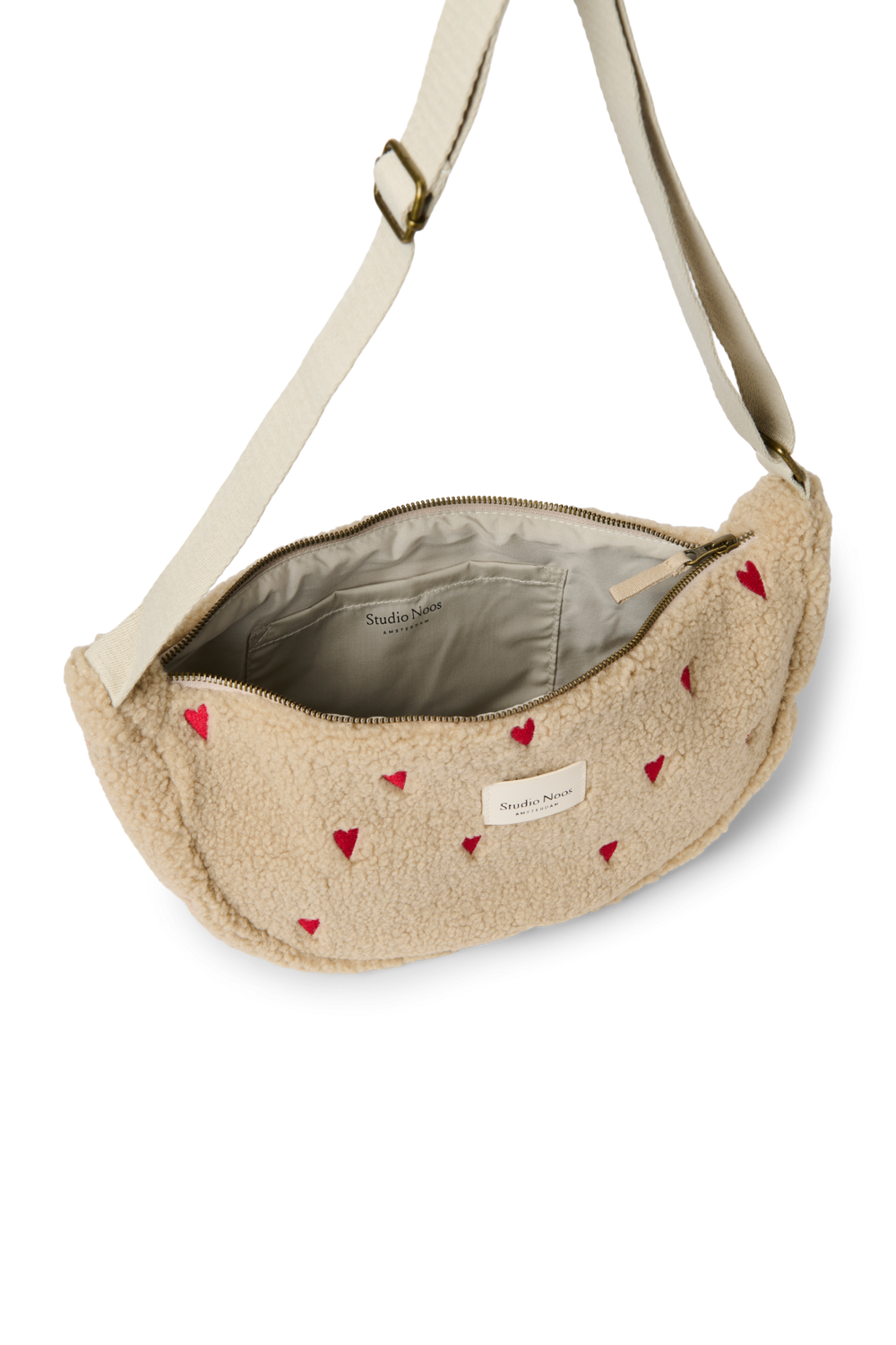 Ecru Teddy Hearts Adult Fanny Pack