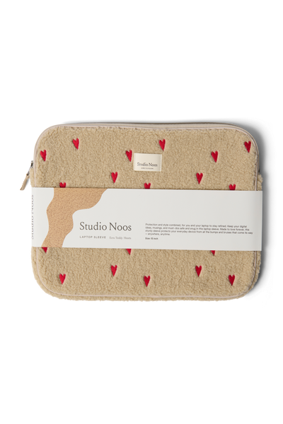 Teddy-Laptophülle 15 Inch | Ecru Hearts
