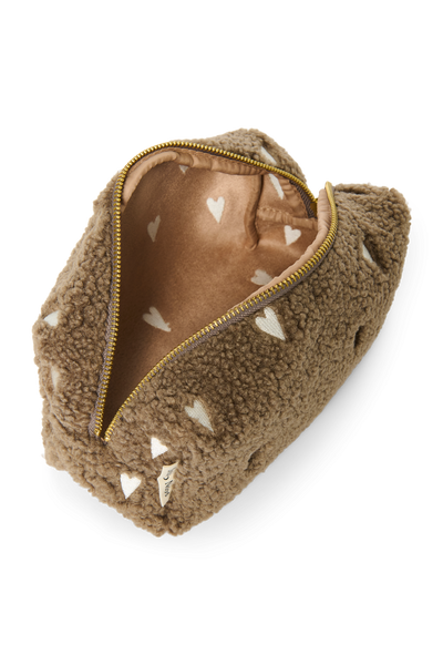 Teddy Pouch | Brown Hearts