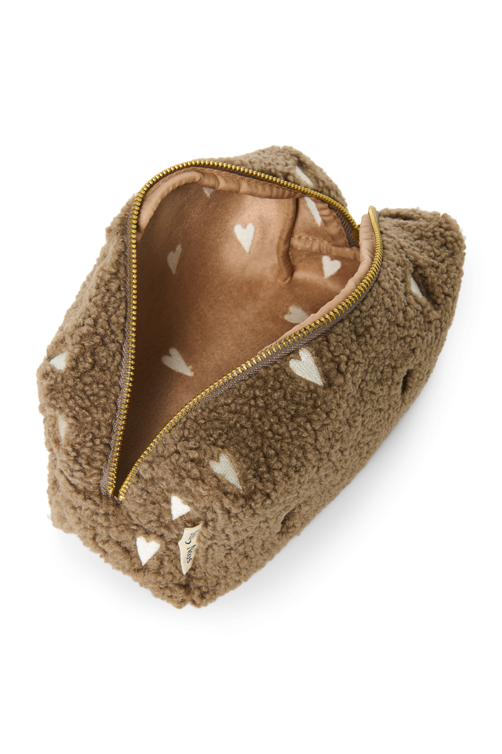 Teddy Pouch | Brown Hearts