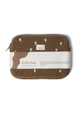 Teddy Hearts Pochette Pour Ordinateur Portable | Brun Hearts