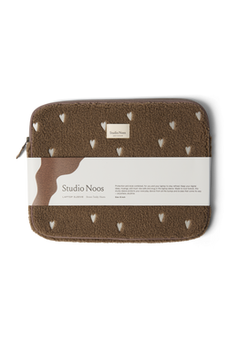 Teddy Pochette Pour Ordinateur Portable 15 Inch | Brun Hearts