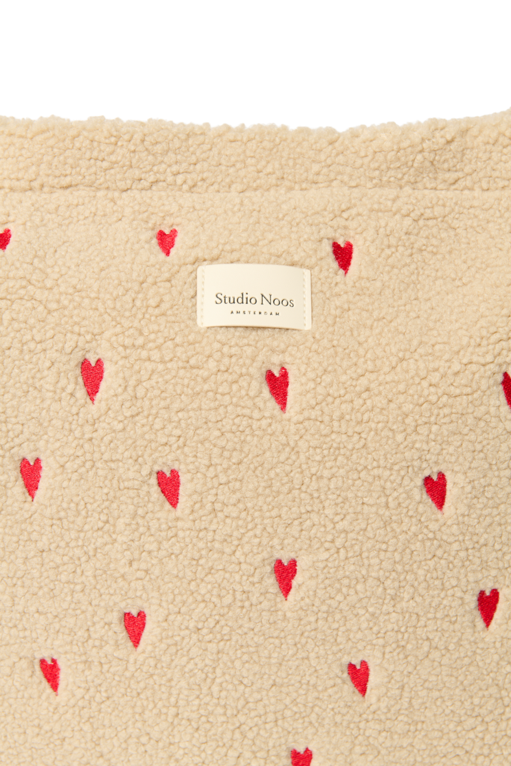 Teddy Hearts-Wickeltasche | Ecru
