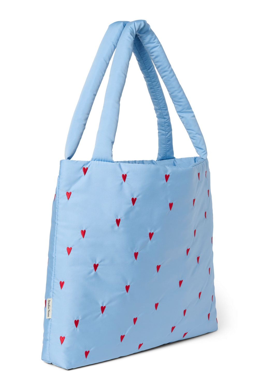 Lichtblauwe Hearts Puffy Mom Bag