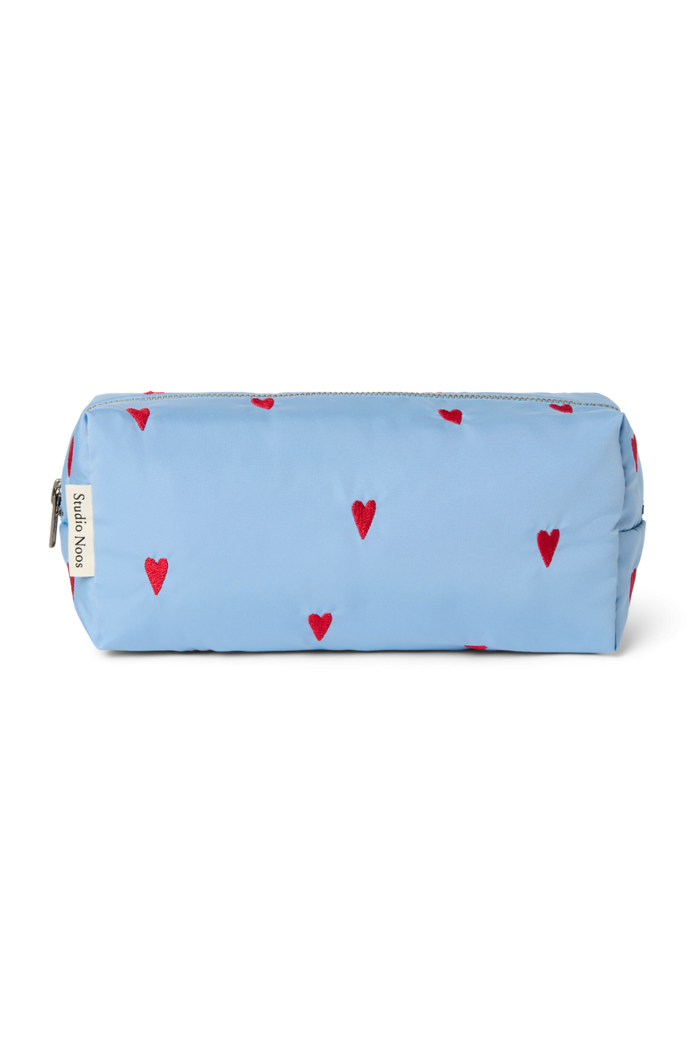 Puffy Pouch | Light Blue Hearts