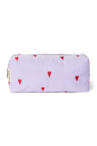 Pochette Puffy violet à cœurs