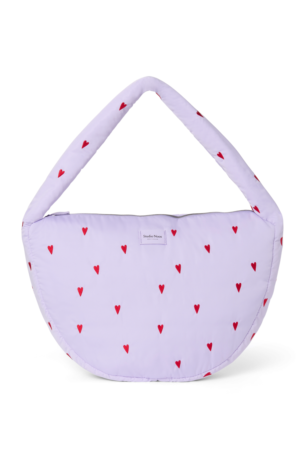 Puffy Cross Body Bag | Purple Hearts