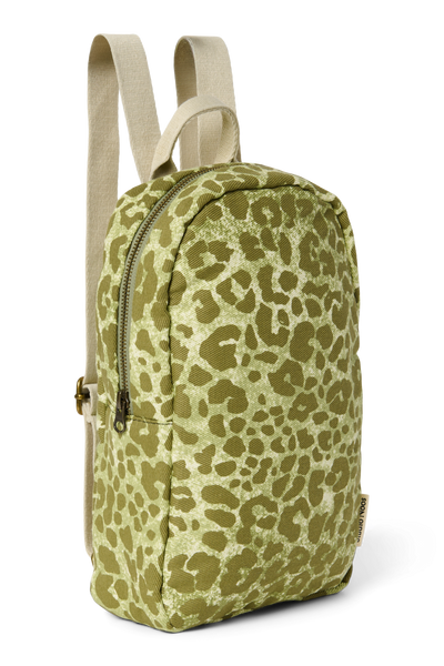 Cotton Mini Backpack | Green Leopard