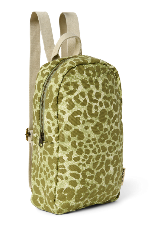Cotton Mini Backpack | Green Leopard