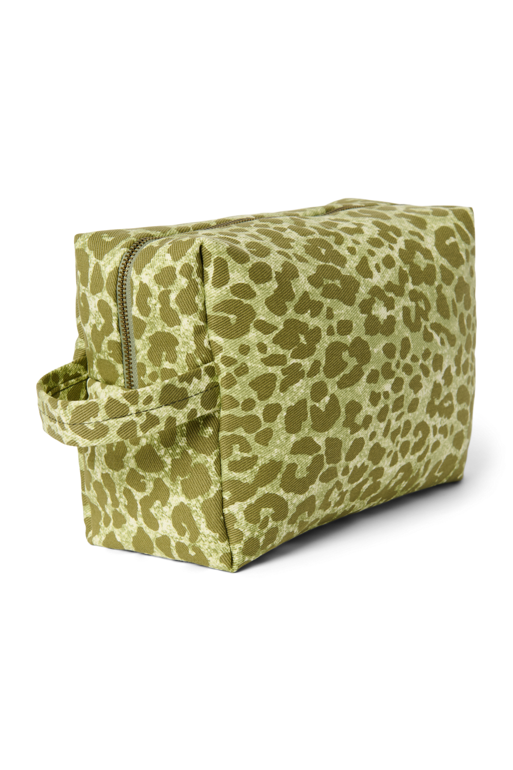 Cotton Toiletry Bag | Green Leopard