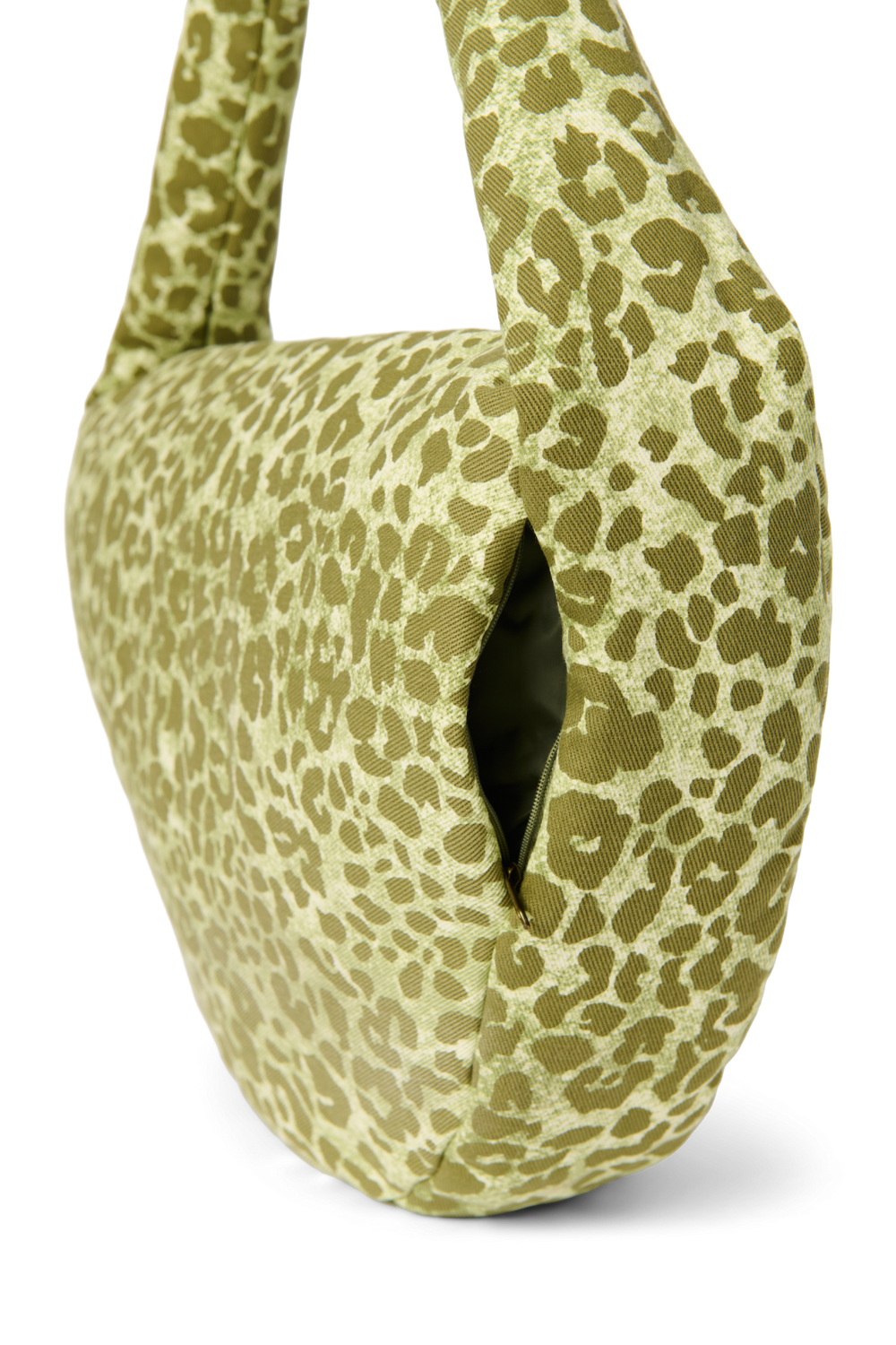 Cotton Cross Body Bag | Green Leopard