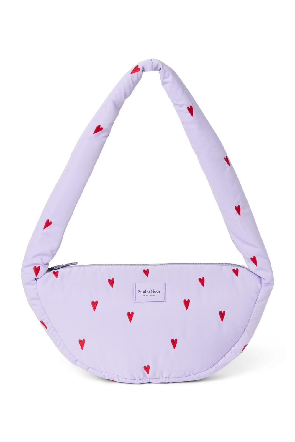 Puffy Mini Cross Body Bag | Purple Hearts