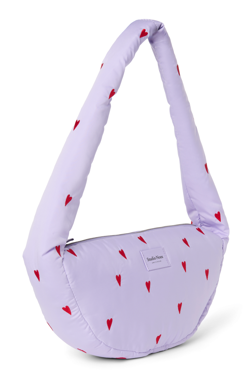 Puffy Mini Cross Body Bag | Purple Hearts