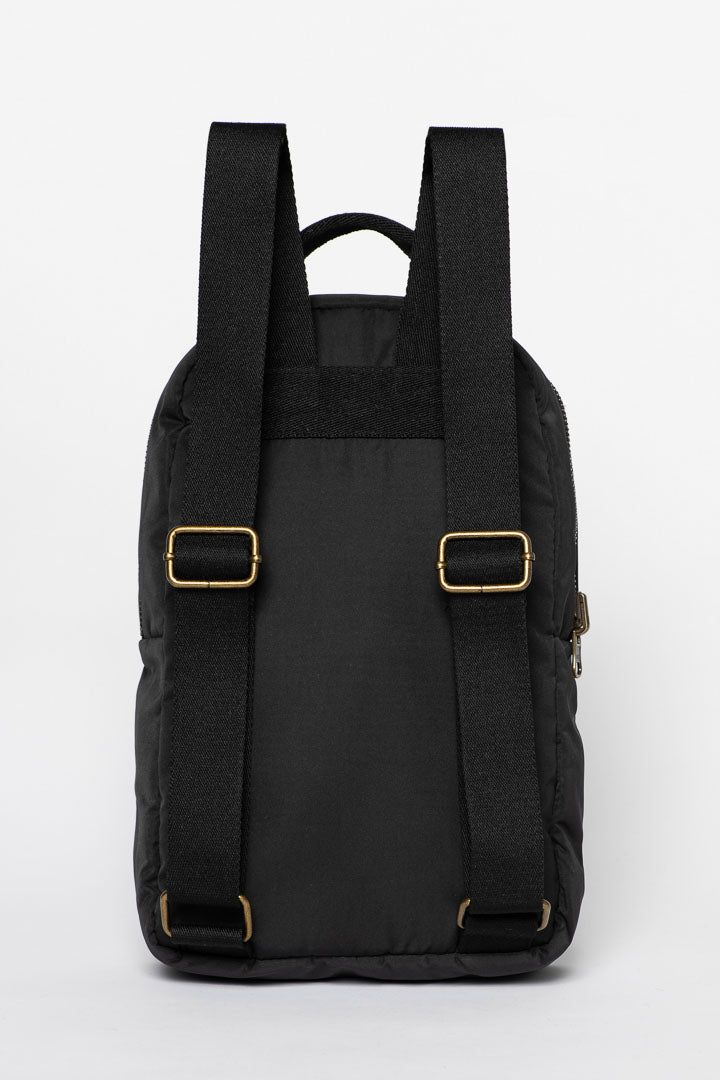 Matelassé Mini Sac à dos | Noir