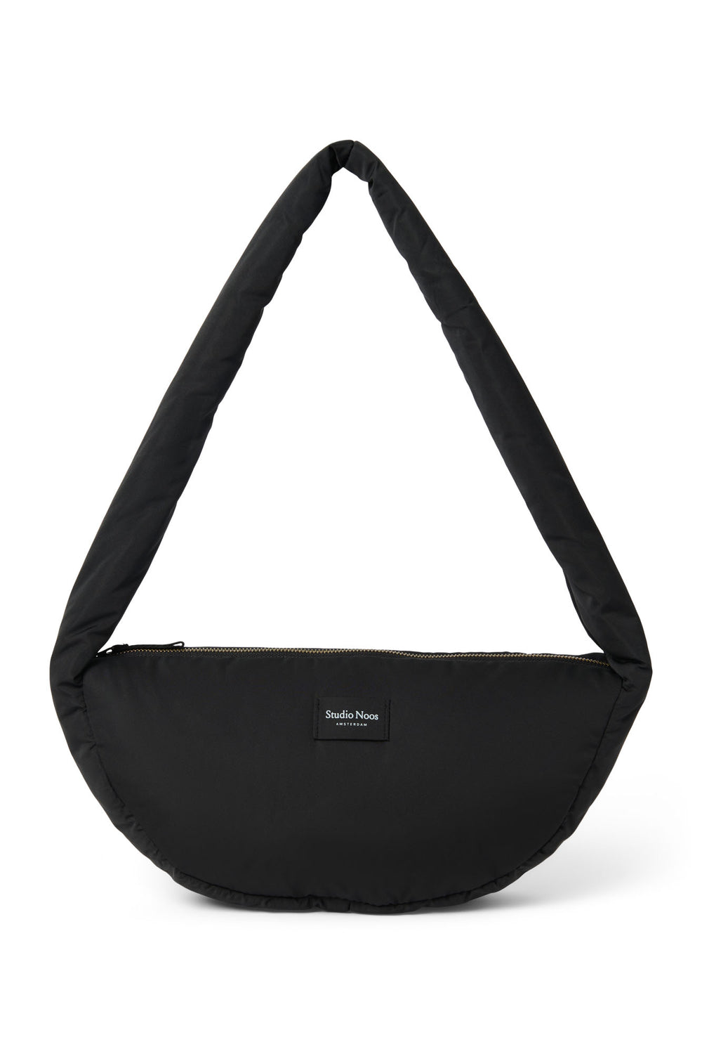 Schwarze Puffy Mini-Umhängetasche