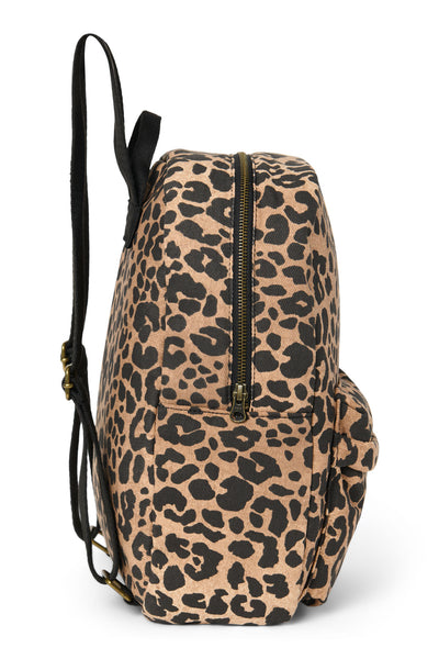 Cotton Midi Backpack | Brown Leopard