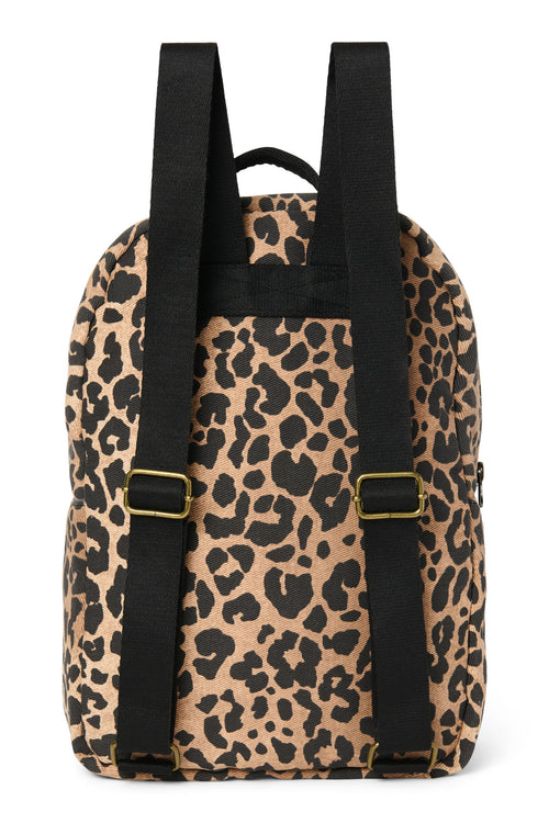Brown Leopard Cotton Midi Sac à dos