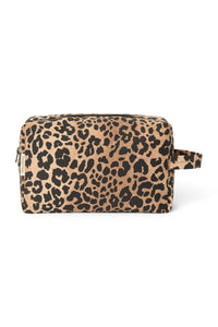 Brown Leopard Cotton Toiletry Bag