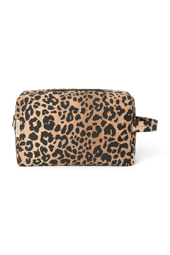 Cotton Toiletry Bag | Brown Leopard
