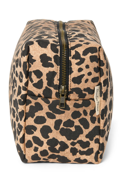 Cotton Toiletry Bag | Brown Leopard
