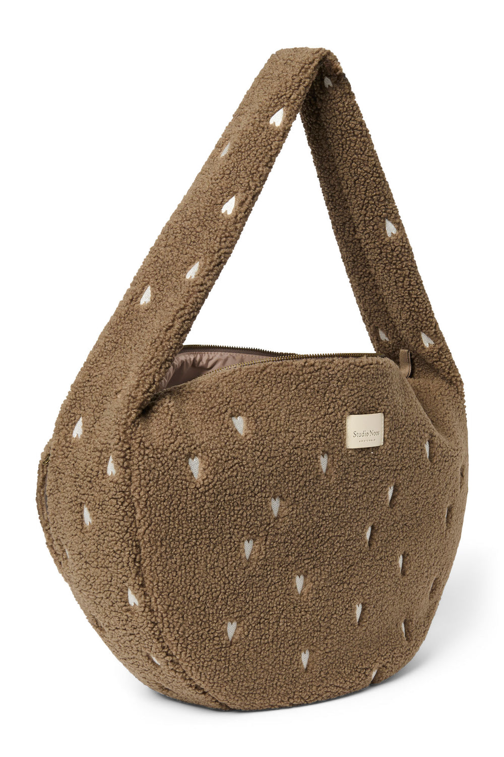 Teddy Cross Body Bag | Brown Hearts