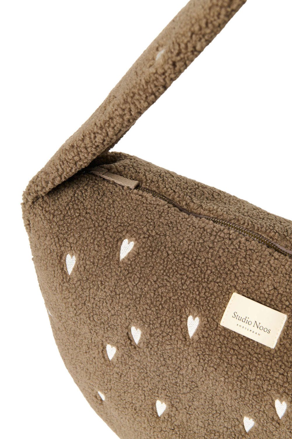 Teddy Cross Body Bag | Brown Hearts