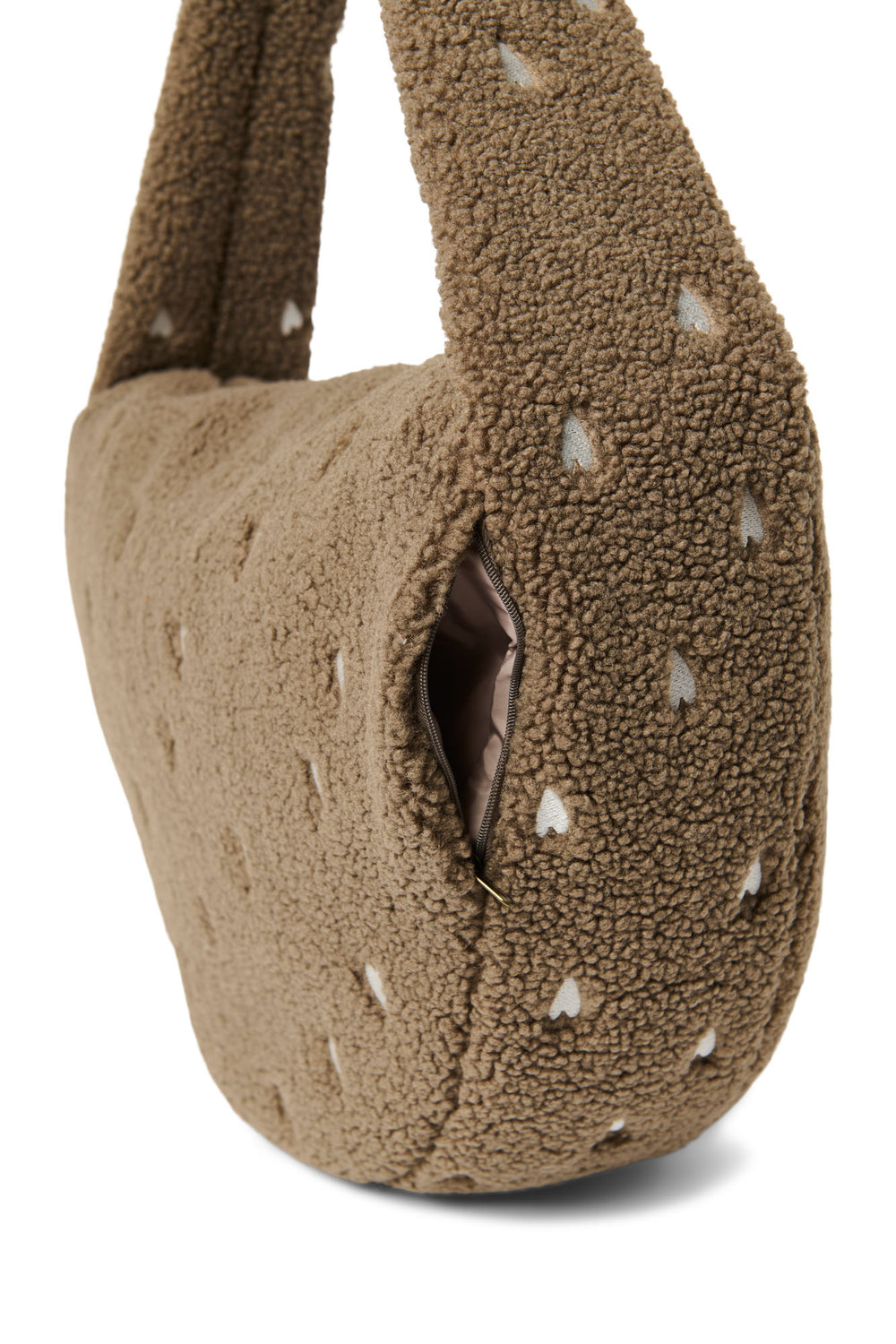 Teddy Cross Body Bag | Brown Hearts