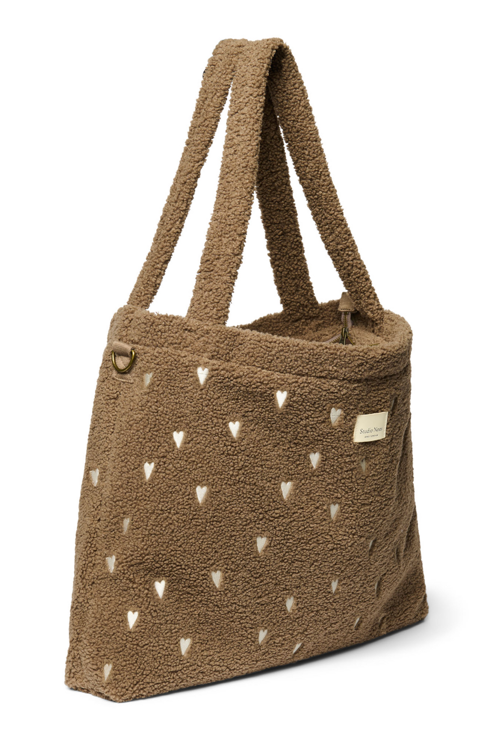 Teddy Diaper Bag | Brown Hearts