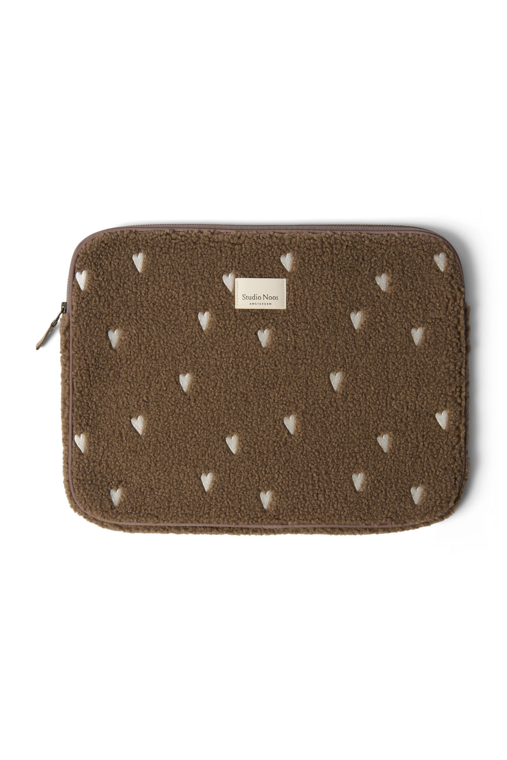 Teddy Hearts Laptop Sleeve 15 Inch | Brown Hearts