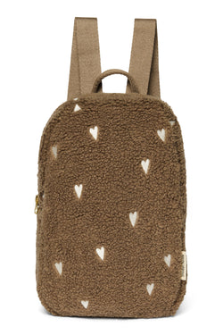 Teddy Hearts Mini Backpack | Brown Hearts