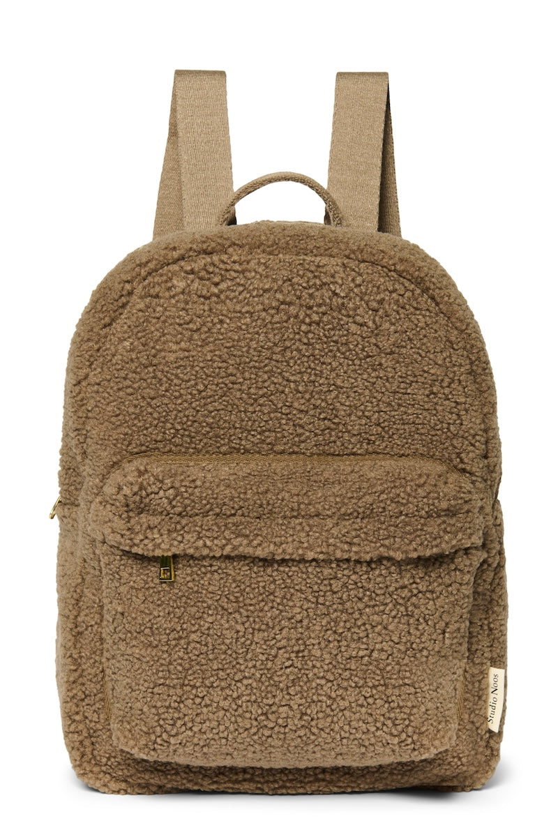 Teddy Midi Backpack Front Pocket | Brown