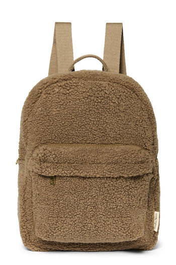 Teddy Midi Backpack Front Pocket | Brown